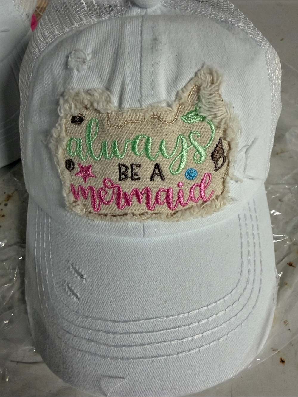 always be a mermaid kids ponytail baseball cap